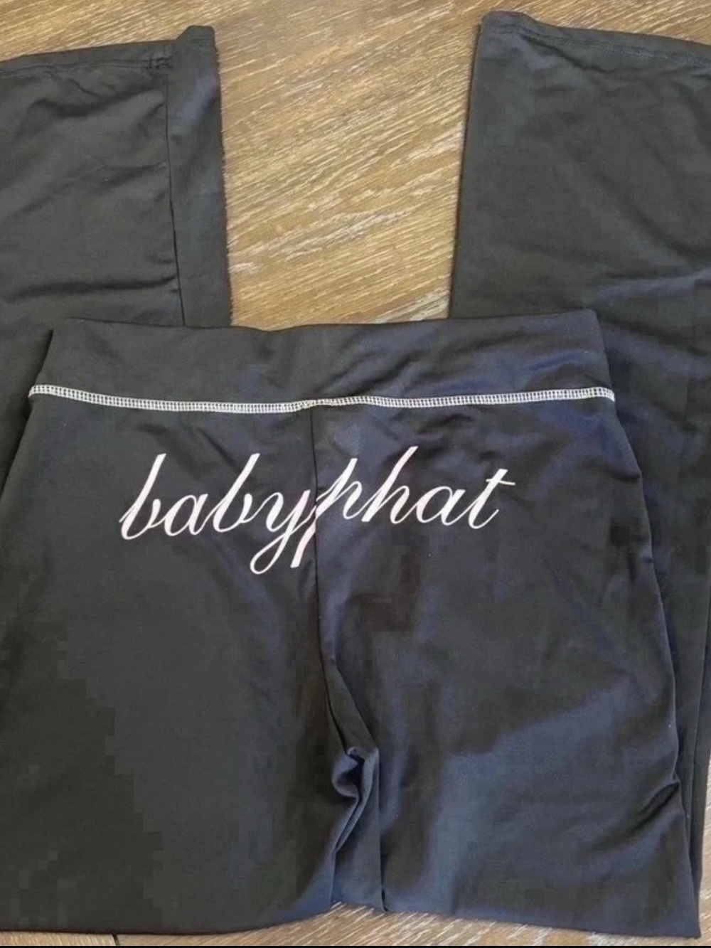 Baby Phat Black Leggings with White Script Logo